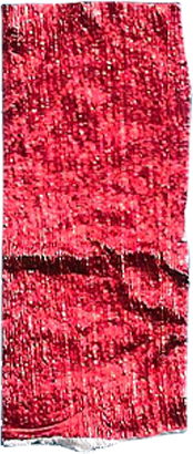 Red Crumpled Shimmery Tape with One Ripped Edge
